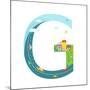 Letter G of the Latin Alphabet Funny Cartoon ABC for Children. for Children Boys and Girls with Cit-Popmarleo-Mounted Art Print