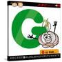 Letter G With Garlic Cartoon Illustration-Igor Zakowski-Stretched Canvas