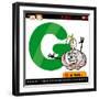 Letter G With Garlic Cartoon Illustration-Igor Zakowski-Framed Art Print