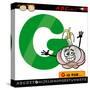 Letter G With Garlic Cartoon Illustration-Igor Zakowski-Stretched Canvas