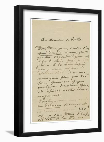 Letter (Ink on Paper)-Claude Monet-Framed Premium Giclee Print