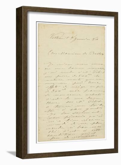 Letter (Ink on Paper)-Claude Monet-Framed Giclee Print