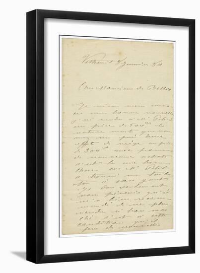 Letter (Ink on Paper)-Claude Monet-Framed Giclee Print