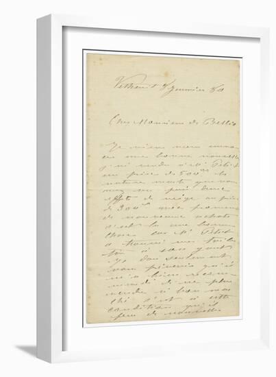 Letter (Ink on Paper)-Claude Monet-Framed Giclee Print