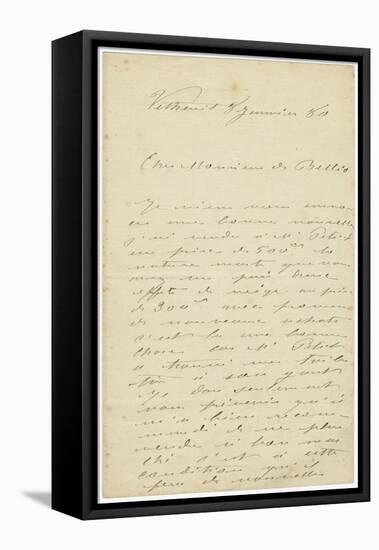 Letter (Ink on Paper)-Claude Monet-Framed Stretched Canvas
