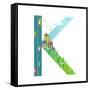 Letter K of the Latin Alphabet Funny Cartoon ABC for Children. for Children Boys and Girls with Cit-Popmarleo-Framed Stretched Canvas