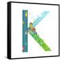 Letter K of the Latin Alphabet Funny Cartoon ABC for Children. for Children Boys and Girls with Cit-Popmarleo-Framed Stretched Canvas