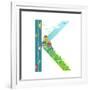 Letter K of the Latin Alphabet Funny Cartoon ABC for Children. for Children Boys and Girls with Cit-Popmarleo-Framed Art Print