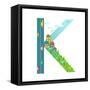 Letter K of the Latin Alphabet Funny Cartoon ABC for Children. for Children Boys and Girls with Cit-Popmarleo-Framed Stretched Canvas