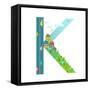 Letter K of the Latin Alphabet Funny Cartoon ABC for Children. for Children Boys and Girls with Cit-Popmarleo-Framed Stretched Canvas