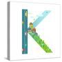 Letter K of the Latin Alphabet Funny Cartoon ABC for Children. for Children Boys and Girls with Cit-Popmarleo-Stretched Canvas