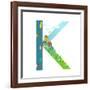 Letter K of the Latin Alphabet Funny Cartoon ABC for Children. for Children Boys and Girls with Cit-Popmarleo-Framed Art Print