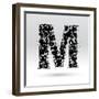 Letter M Formed By Inkblots-Black Fox-Framed Premium Giclee Print