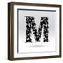Letter M Formed By Inkblots-Black Fox-Framed Art Print