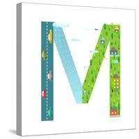 Letter M of the Latin Alphabet Funny Cartoon ABC for Children. for Children Boys and Girls with Cit-Popmarleo-Stretched Canvas