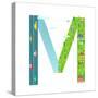 Letter M of the Latin Alphabet Funny Cartoon ABC for Children. for Children Boys and Girls with Cit-Popmarleo-Stretched Canvas