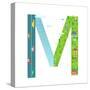 Letter M of the Latin Alphabet Funny Cartoon ABC for Children. for Children Boys and Girls with Cit-Popmarleo-Stretched Canvas