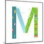 Letter M of the Latin Alphabet Funny Cartoon ABC for Children. for Children Boys and Girls with Cit-Popmarleo-Mounted Art Print