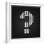 Letter Metal Chrome Ribbon - Question Mark-Ecelop-Framed Art Print