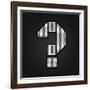 Letter Metal Chrome Ribbon - Question Mark-Ecelop-Framed Art Print