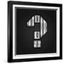 Letter Metal Chrome Ribbon - Question Mark-Ecelop-Framed Art Print