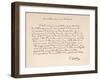 Letter of Thanks from the Italian Composer to a Friend Written in French-null-Framed Art Print