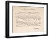 Letter of Thanks from the Italian Composer to a Friend Written in French-null-Framed Art Print