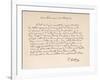 Letter of Thanks from the Italian Composer to a Friend Written in French-null-Framed Art Print