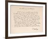 Letter of Thanks from the Italian Composer to a Friend Written in French-null-Framed Art Print