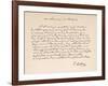 Letter of Thanks from the Italian Composer to a Friend Written in French-null-Framed Art Print