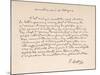 Letter of Thanks from the Italian Composer to a Friend Written in French-null-Mounted Art Print