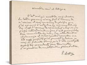 Letter of Thanks from the Italian Composer to a Friend Written in French-null-Stretched Canvas