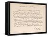 Letter of Thanks from the Italian Composer to a Friend Written in French-null-Framed Stretched Canvas