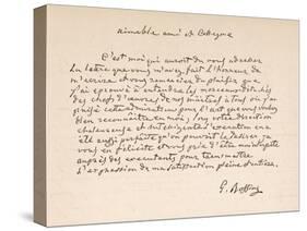 Letter of Thanks from the Italian Composer to a Friend Written in French-null-Stretched Canvas