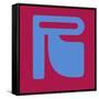 Letter R Blue-NaxArt-Framed Stretched Canvas