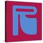 Letter R Blue-NaxArt-Stretched Canvas