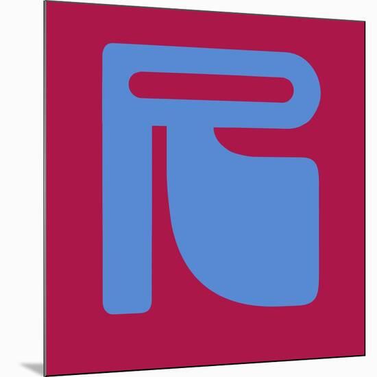 Letter R Blue-NaxArt-Mounted Premium Giclee Print