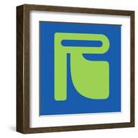 Letter R Green-NaxArt-Framed Art Print