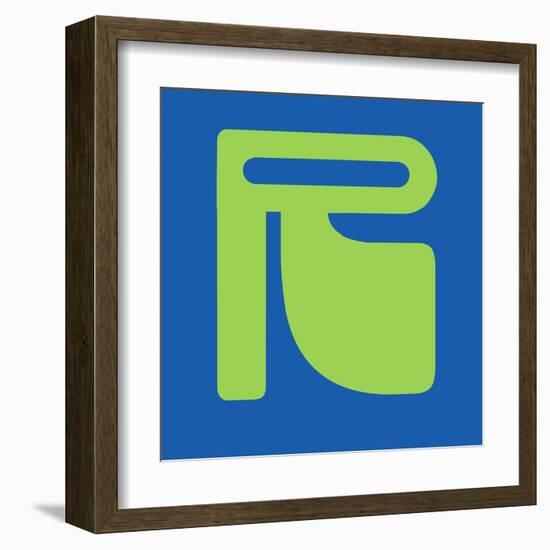 Letter R Green-NaxArt-Framed Art Print