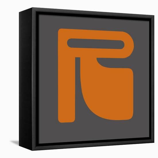 Letter R Orange-NaxArt-Framed Stretched Canvas