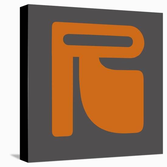 Letter R Orange-NaxArt-Stretched Canvas
