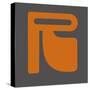 Letter R Orange-NaxArt-Stretched Canvas