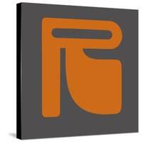 Letter R Orange-NaxArt-Stretched Canvas