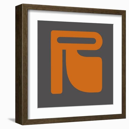 Letter R Orange-NaxArt-Framed Art Print