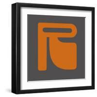 Letter R Orange-NaxArt-Framed Art Print