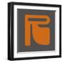 Letter R Orange-NaxArt-Framed Art Print