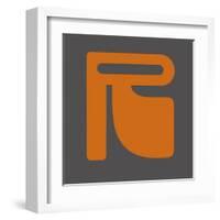 Letter R Orange-NaxArt-Framed Art Print