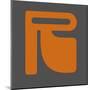 Letter R Orange-NaxArt-Mounted Art Print