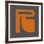 Letter R Orange-NaxArt-Framed Art Print