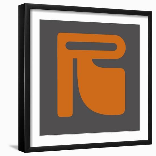 Letter R Orange-NaxArt-Framed Art Print